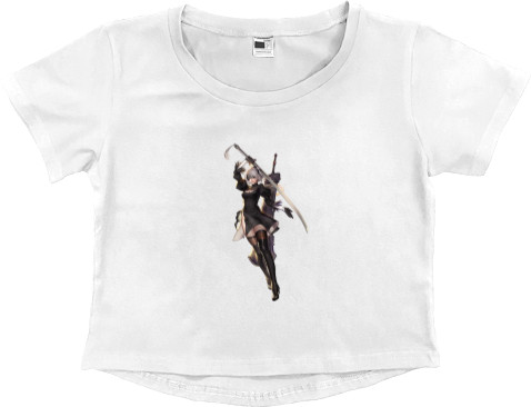 Women's Cropped Premium T-Shirt - NieR: Automata 12 - Mfest