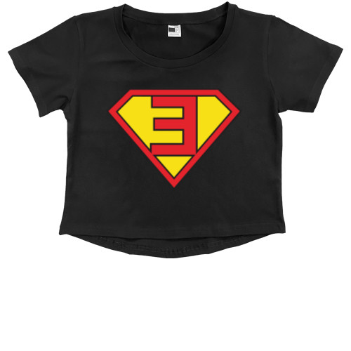 Kids' Premium Cropped T-Shirt - EMINEM SUPERMAN LOGO - Mfest