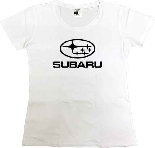 Футболка Премиум Женская - SUBARU - LOGO 2 - Mfest