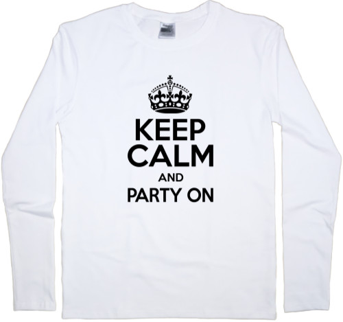 Футболка з Довгим Рукавом Чоловіча - Keep calm and party on - Mfest