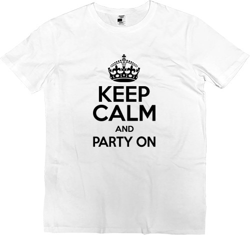 Футболка Премиум Мужская - Keep calm and party on - Mfest