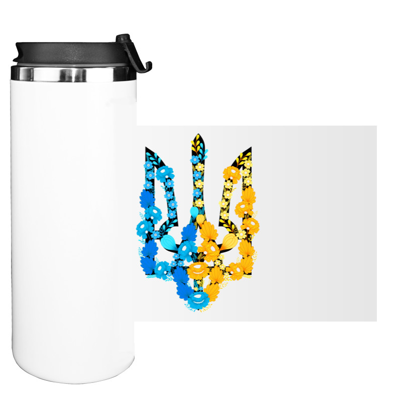 Water Bottle on Tumbler - Украина герб цветы - Mfest