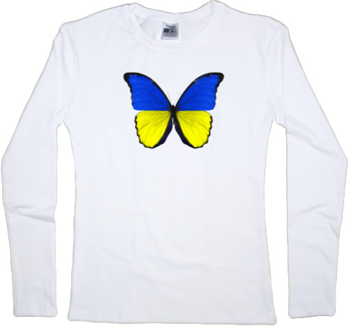 Women's Longsleeve Shirt - Бабочка цвета Украины - Mfest