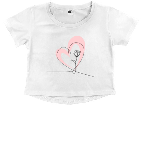 Kids' Premium Cropped T-Shirt - Сердце и роза - Mfest