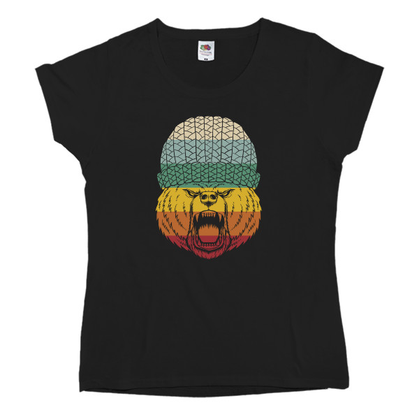 Women's T-shirt Fruit of the loom - Медведь в шапке - Mfest