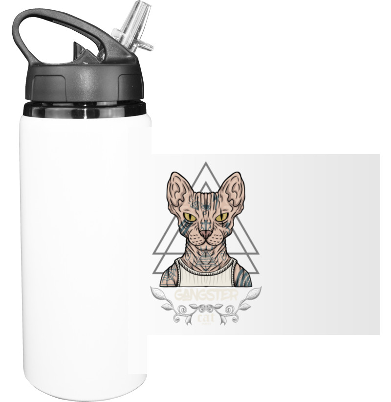 Sport Water Bottle - Кот гангстер - Mfest