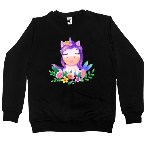 Women's Premium Sweatshirt - Единорог в цветах - Mfest