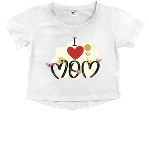 Kids' Premium Cropped T-Shirt - Люблю маму - Mfest