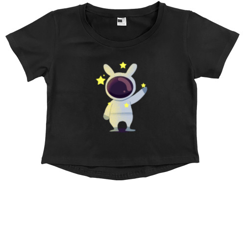 Космос - Kids' Premium Cropped T-Shirt - Зайка космонавт - Mfest