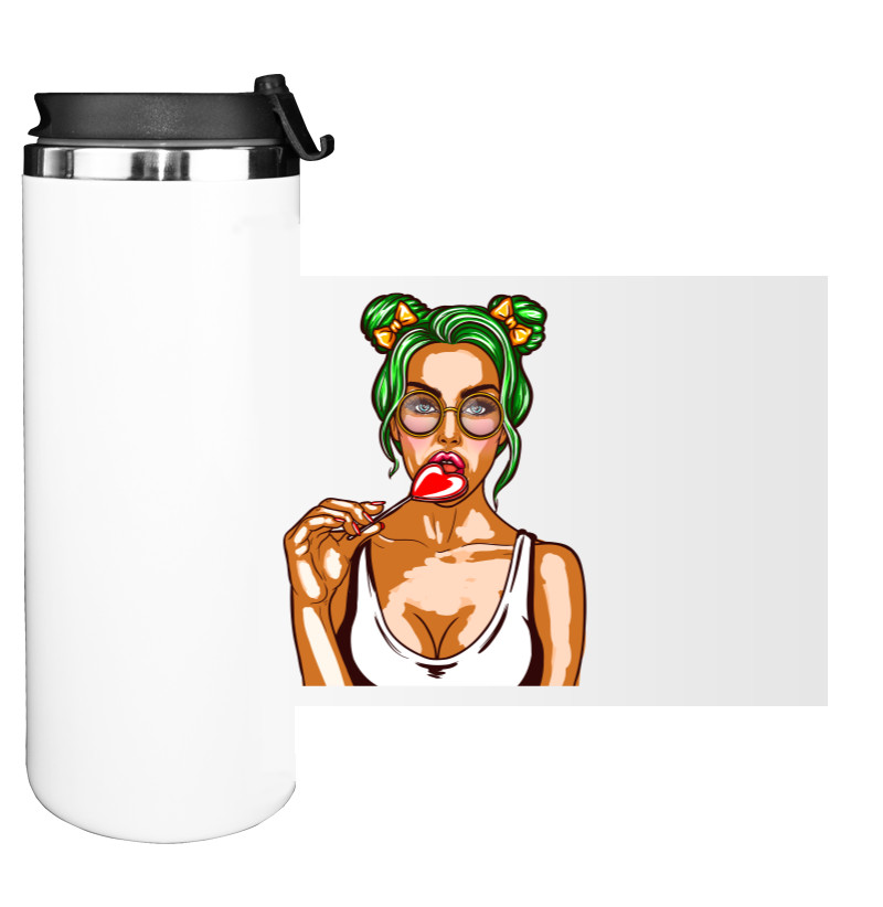 Water Bottle on Tumbler - Девушка с леденцом - Mfest