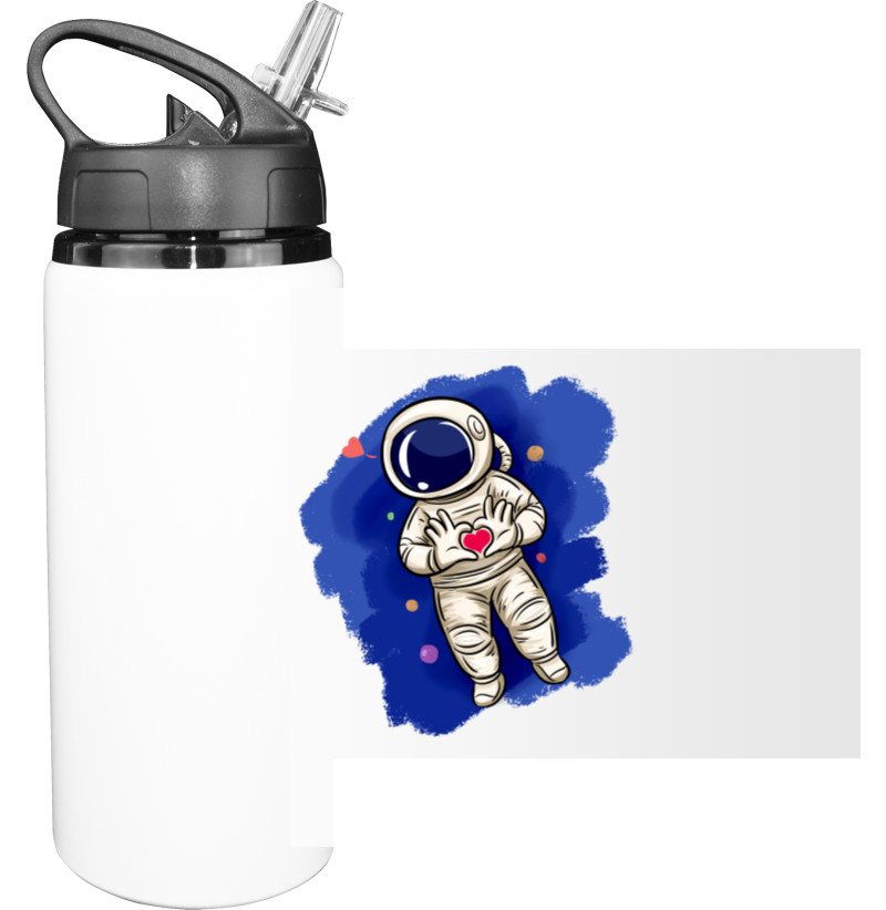 Sport Water Bottle - Космонавт с сердечяком - Mfest