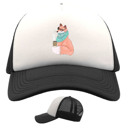 Trucker Cap - лисиця з кавою - Mfest