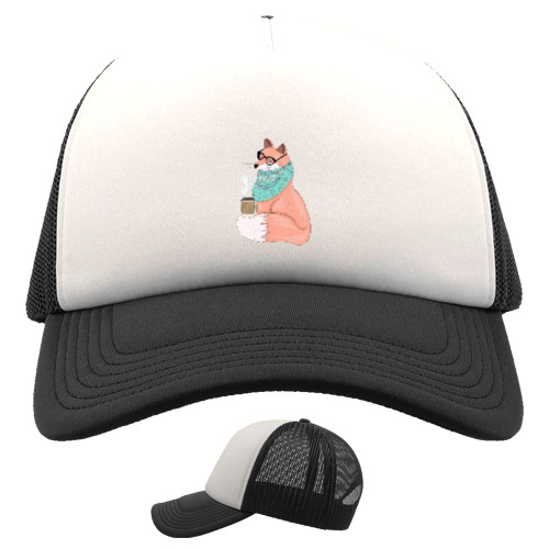 Kids' Trucker Cap - лисиця з кавою - Mfest