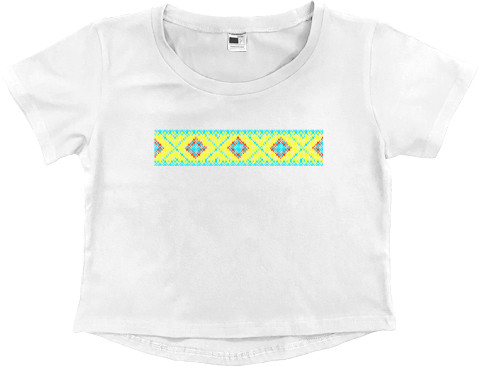 Я УКРАИНЕЦ - Women's Cropped Premium T-Shirt - Українська вишивка - Mfest