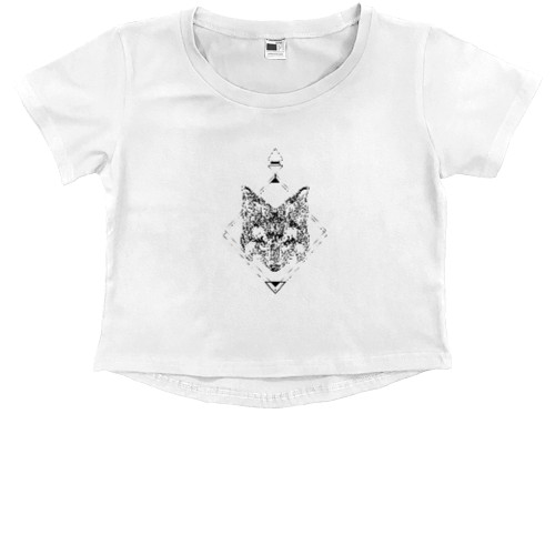 Kids' Premium Cropped T-Shirt - The_fox - Mfest