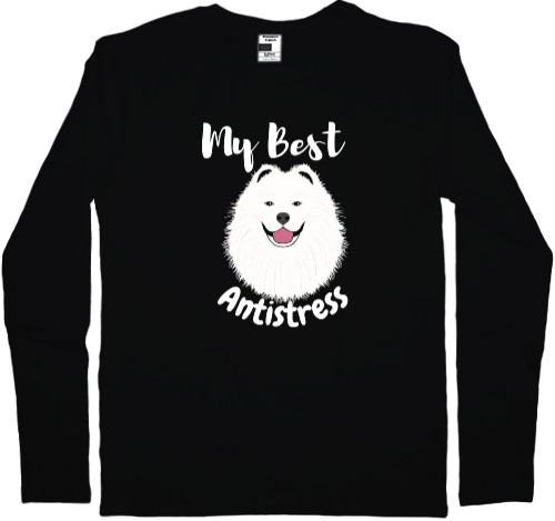 Футболка з Довгим Рукавом Чоловіча - Samoyed Best Antistress, Cute Samoyed Dog - Mfest