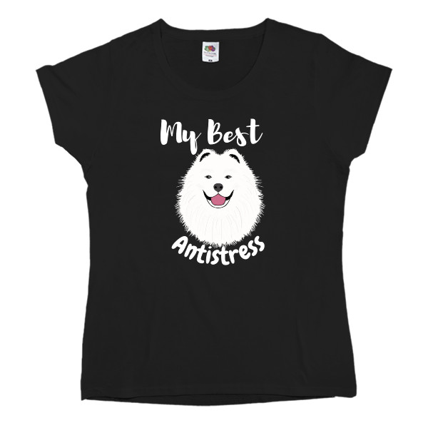 Футболка Класика Жіноча Fruit of the loom - Samoyed Best Antistress, Cute Samoyed Dog - Mfest