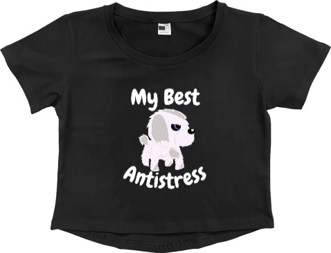 Women's Cropped Premium T-Shirt - Maltese Best Antistress, Мальтийская болонка - Mfest