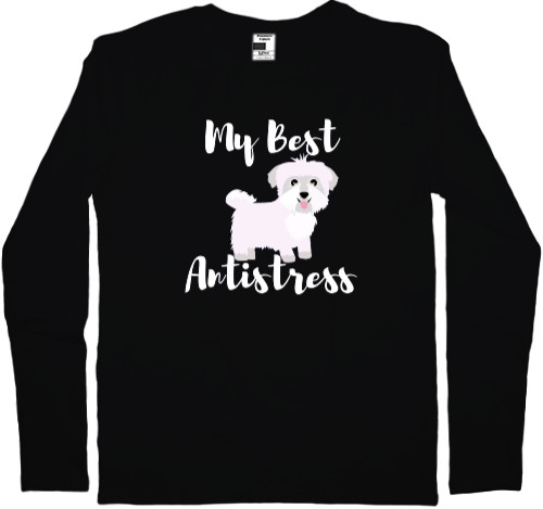 Men's Longsleeve Shirt - Maltese Best Antistress, Мальтийская болонка - Mfest