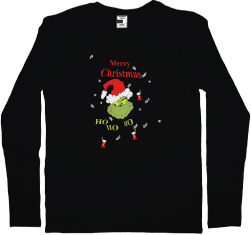 Men's Longsleeve Shirt - Grinch, Merry Christmas, Гринч - Mfest