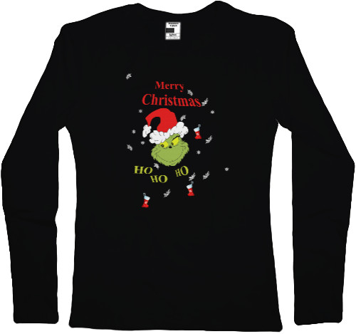 Women's Longsleeve Shirt - Grinch, Merry Christmas, Гринч - Mfest