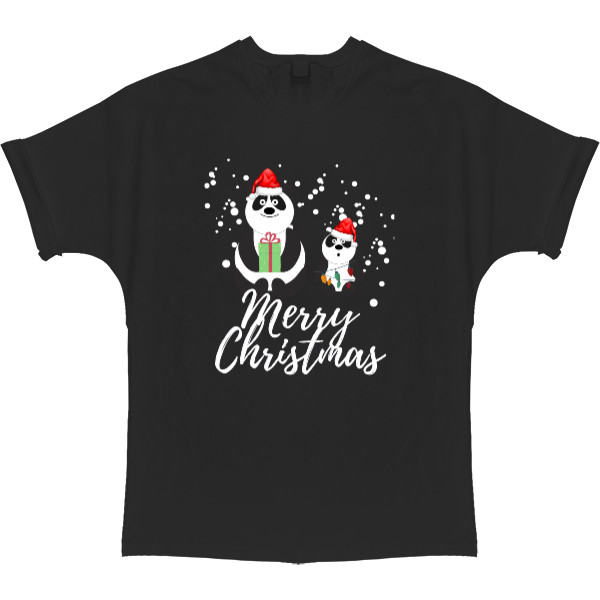 T-shirt Oversize - Christmas Bears, Merry Christmas - Mfest