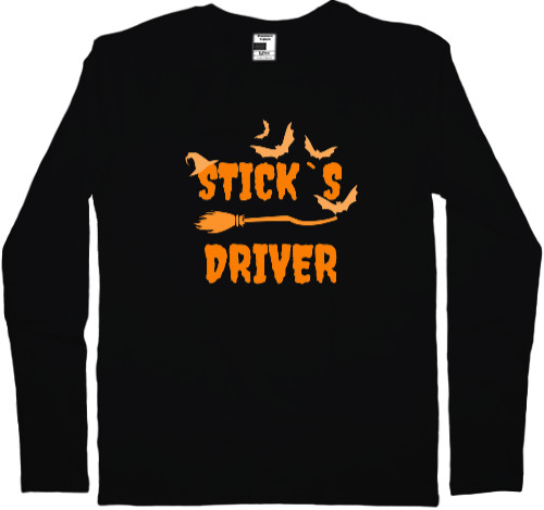 Kids' Longsleeve Shirt - Halloween, Broom, Happy Halloween - Mfest