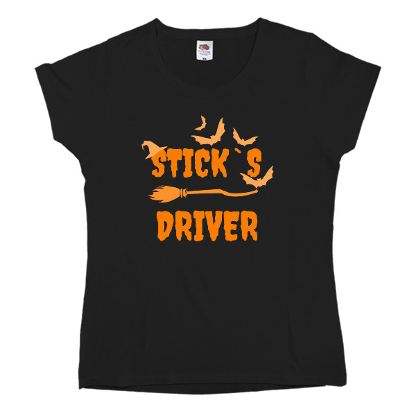 Women's T-shirt Fruit of the loom - Halloween, Broom, Happy Halloween - Mfest