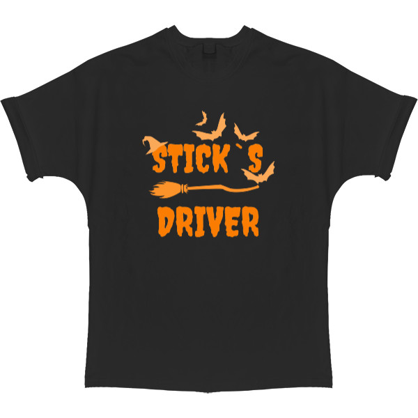 T-shirt Oversize - Halloween, Broom, Happy Halloween - Mfest