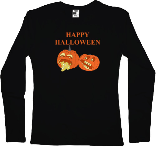 Women's Longsleeve Shirt - Halloween, Pumpkin, Happy Halloween - Mfest