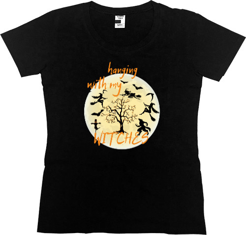 Women's Premium T-Shirt - Halloween, Witches, Happy Halloween - Mfest