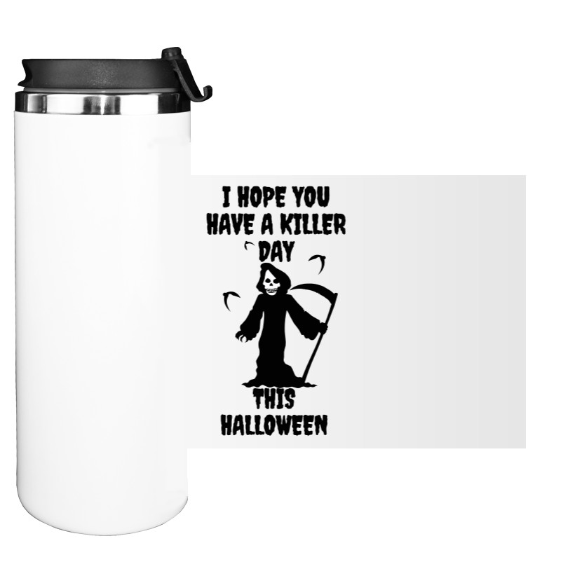 Water Bottle on Tumbler - Halloween, Death, Happy Halloween - Mfest