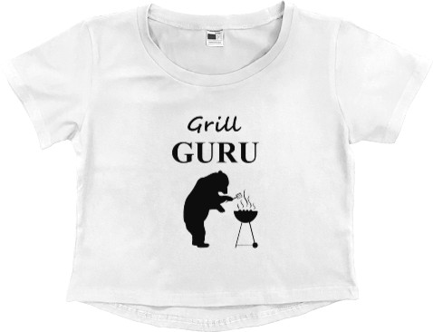 Women's Cropped Premium T-Shirt - Grill Guru - Mfest