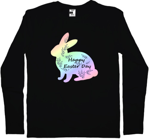 Men's Longsleeve Shirt - Пасха, Пасхальный кролик, Happy Easter Day - Mfest