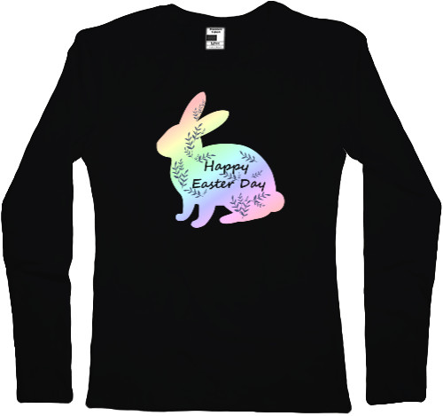 Women's Longsleeve Shirt - Пасха, Пасхальный кролик, Happy Easter Day - Mfest