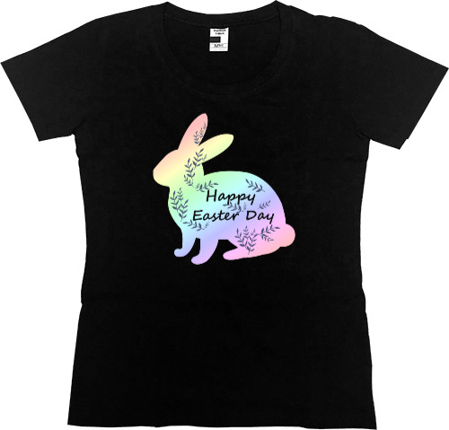 Women's Premium T-Shirt - Пасха, Пасхальный кролик, Happy Easter Day - Mfest