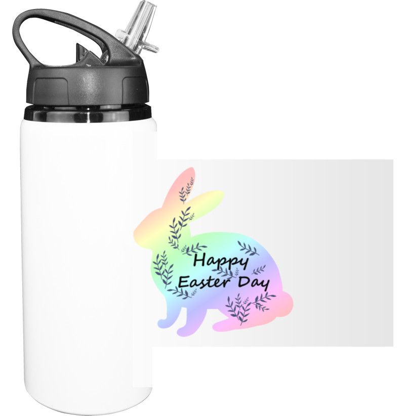 Sport Water Bottle - Пасха, Пасхальный кролик, Happy Easter Day - Mfest