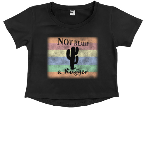 Kids' Premium Cropped T-Shirt - Кактус, винтаж, юмор - Mfest