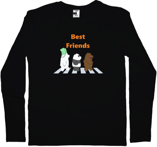 Футболка з Довгим Рукавом Дитяча - Best Friends, Funny Bears, Панда, Ведмеді - Mfest