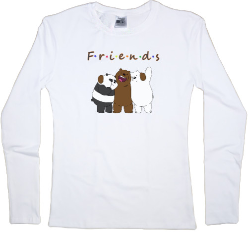 Women's Longsleeve Shirt - Funny Bears, Best Friends, Панды - Mfest