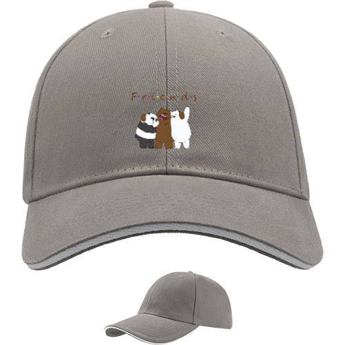 Sandwich Baseball Cap - Funny Bears, Best Friends, Панды - Mfest