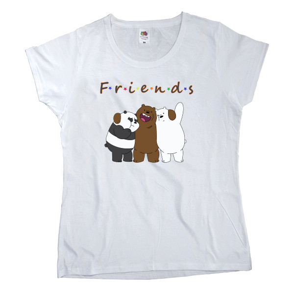 Women's T-shirt Fruit of the loom - Funny Bears, Best Friends, Панды - Mfest