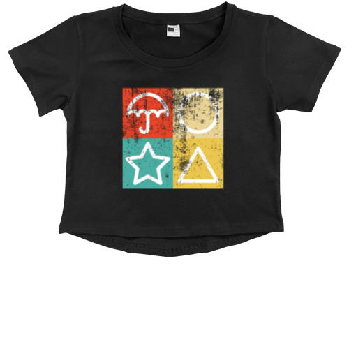 Kids' Premium Cropped T-Shirt - Squid game logo - Mfest