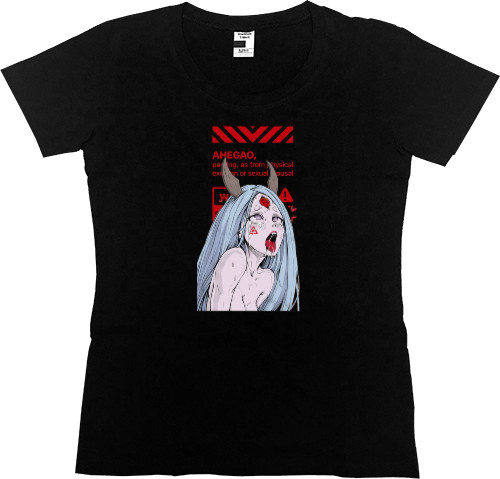 Women's Premium T-Shirt - AHEGAO WARNING - Mfest