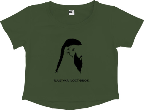 Women's Cropped Premium T-Shirt - Vikings Ragnar - Mfest