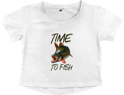 Women's Cropped Premium T-Shirt - Time to fish - Mfest