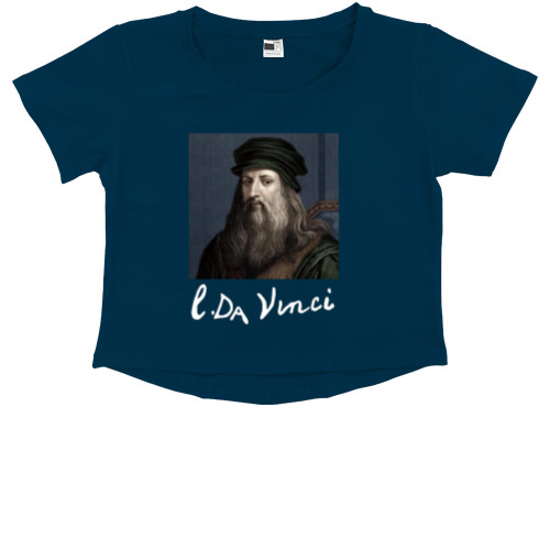 Women's Cropped Premium T-Shirt - Leonardo da Vinci3 - Mfest