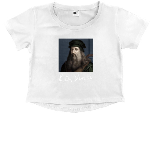 Kids' Premium Cropped T-Shirt - Leonardo da Vinci3 - Mfest