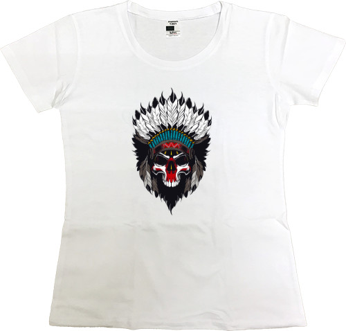 Women's Premium T-Shirt - Skull Indians - Mfest