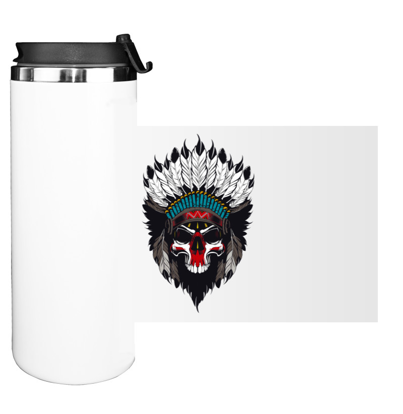 Water Bottle on Tumbler - Skull Indians - Mfest